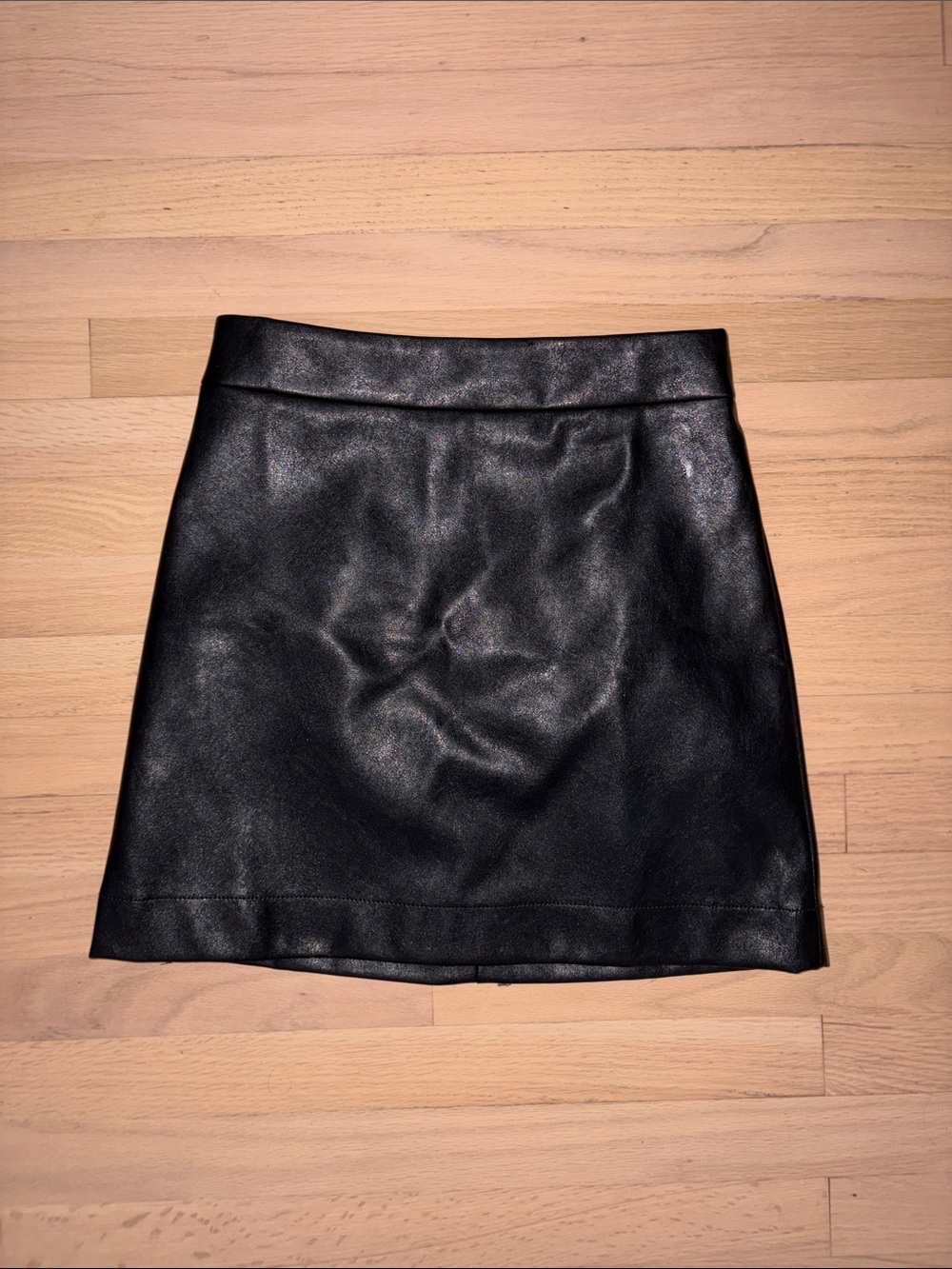 J. Crew Black Faux Leather Mini Skirt